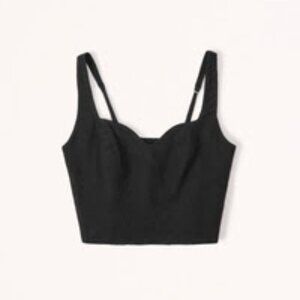 Abercrombie and Fitch Linen-Blend Notch-Neck Top